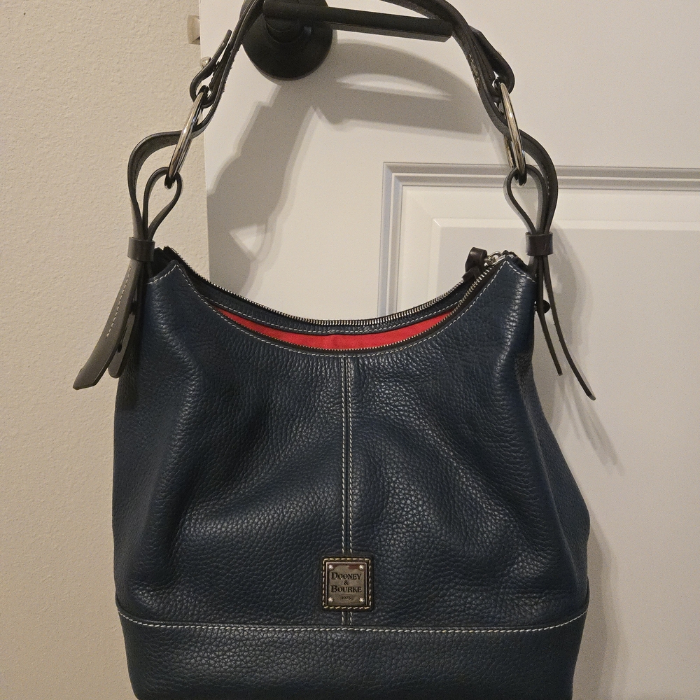 Dooney & Bourke Blue Leather Hobo Bag - Picture 3 of 4